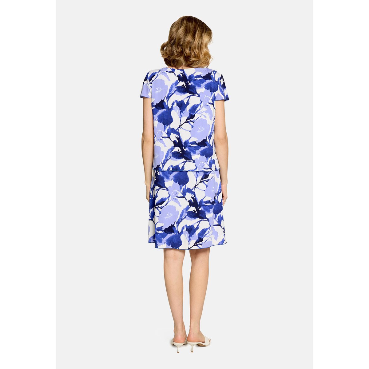 Robe à volants manches courtes blanc/bleu, BETTY BARCLAY
