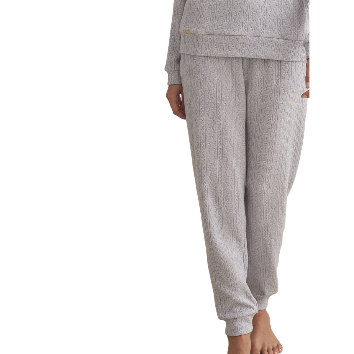 Pyjama pantalon top manches longues TEXTURAS gris, SELMARK