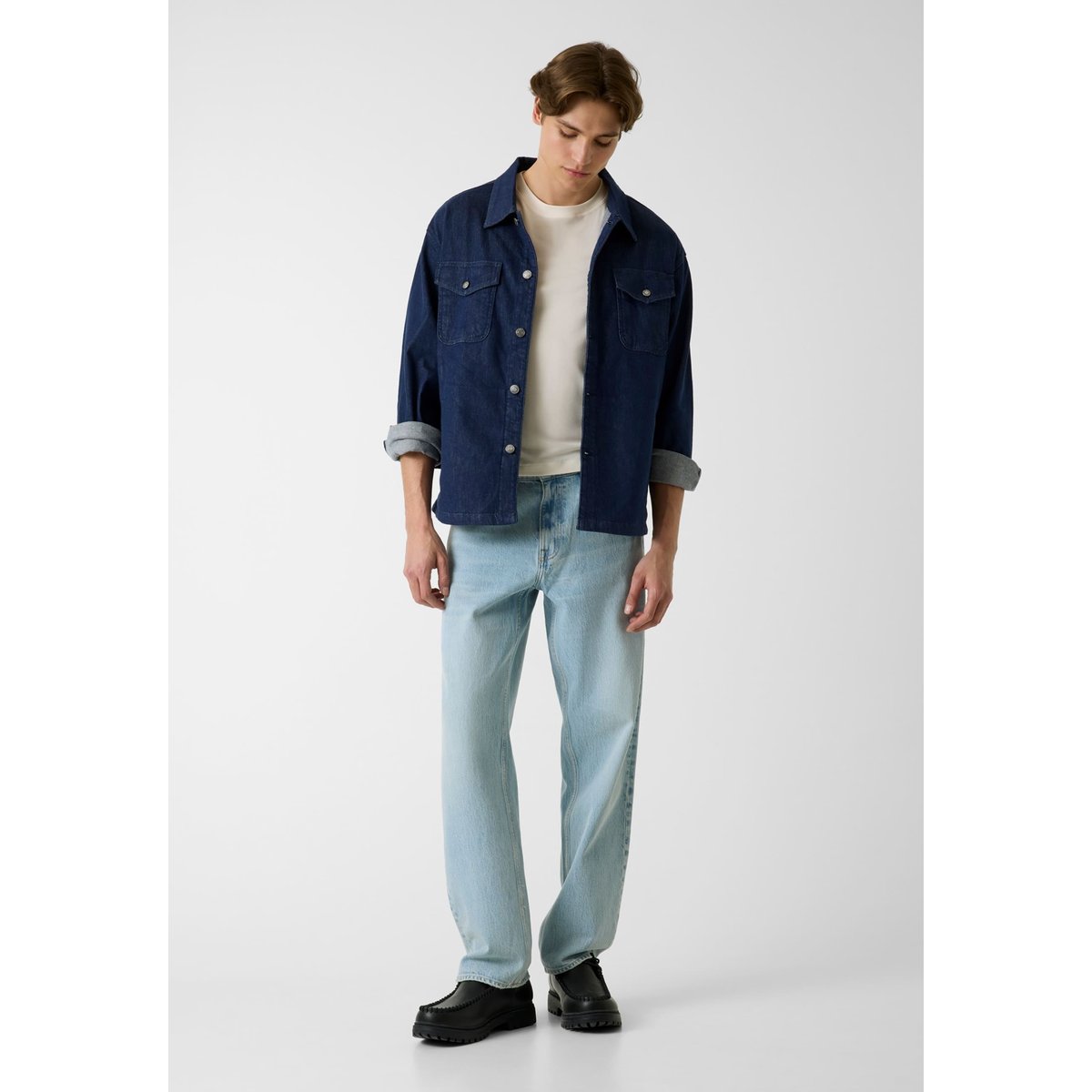 Veste En Sergé De Denim bleu foncé, GUESS