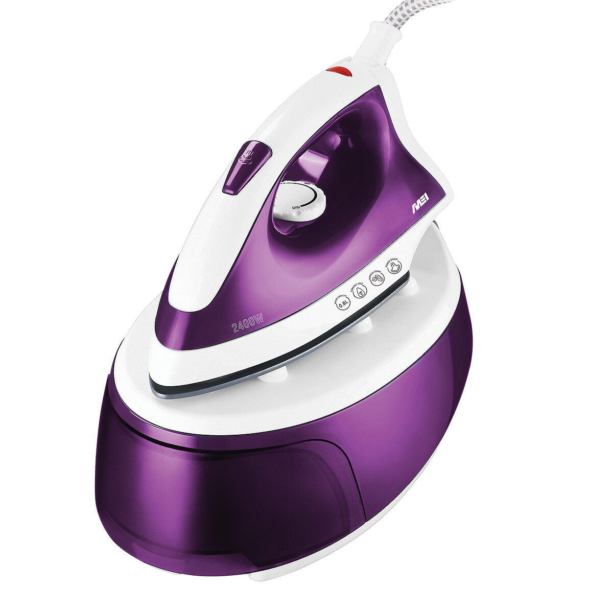 Ferro com caldeira, 2400 W, da MEI branco/violeta, MEI