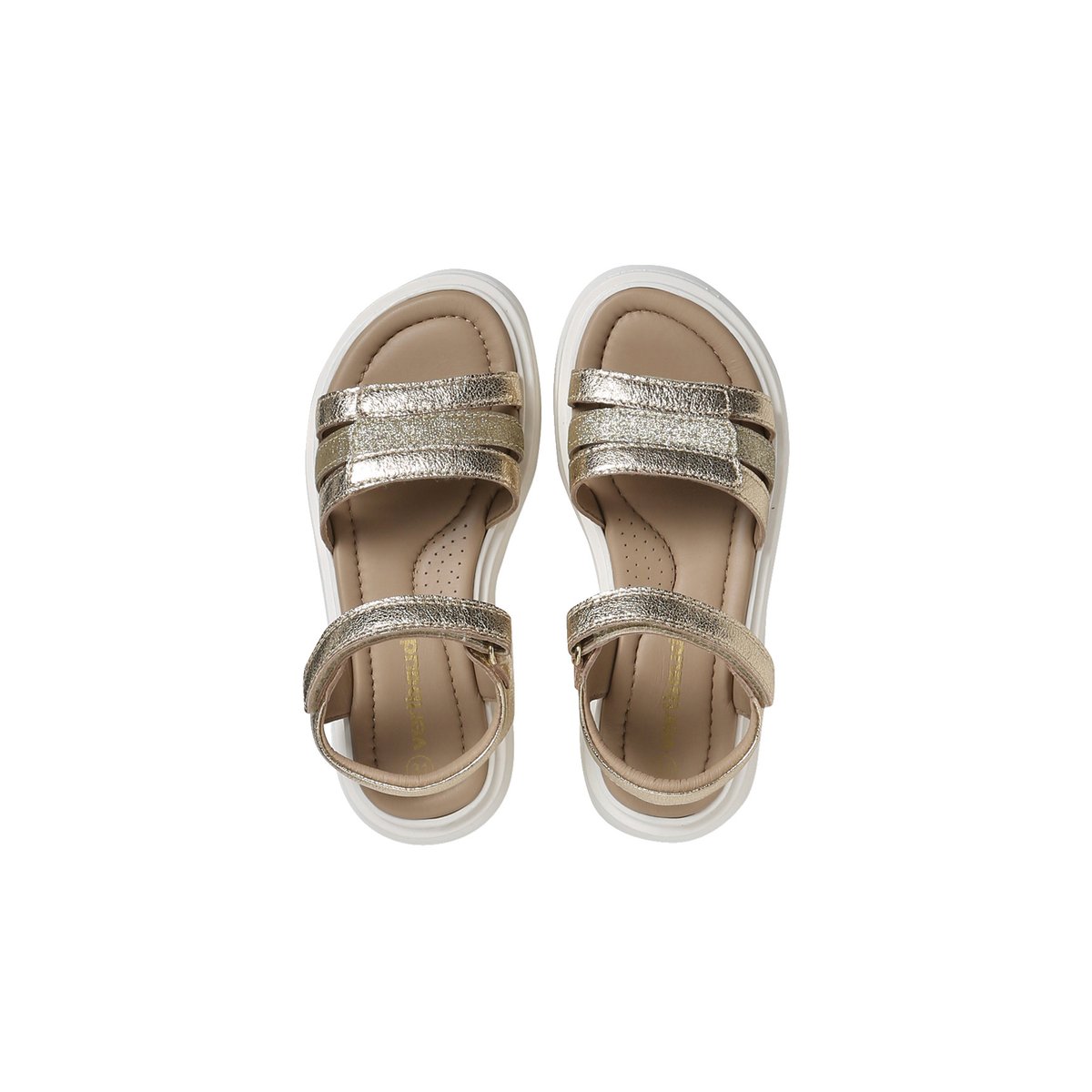 Sandales cuir scratch or, VERTBAUDET