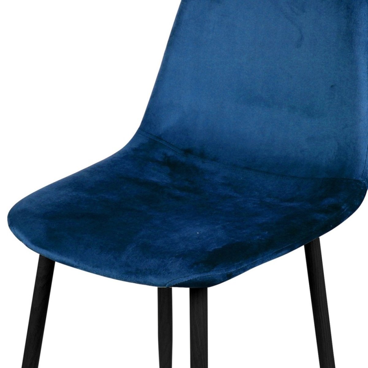 Chaise Velours Bleu Et Pieds Métal bleu, DECORATIE