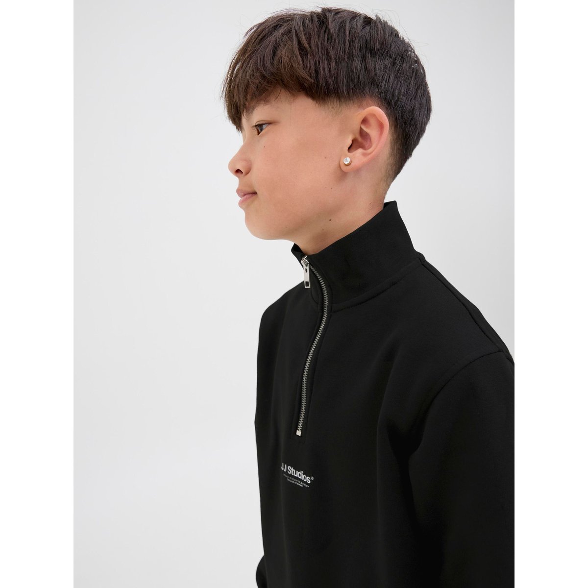 Sweat À Mi-Fermeture Éclair black 1, JACK & JONES JUNIOR