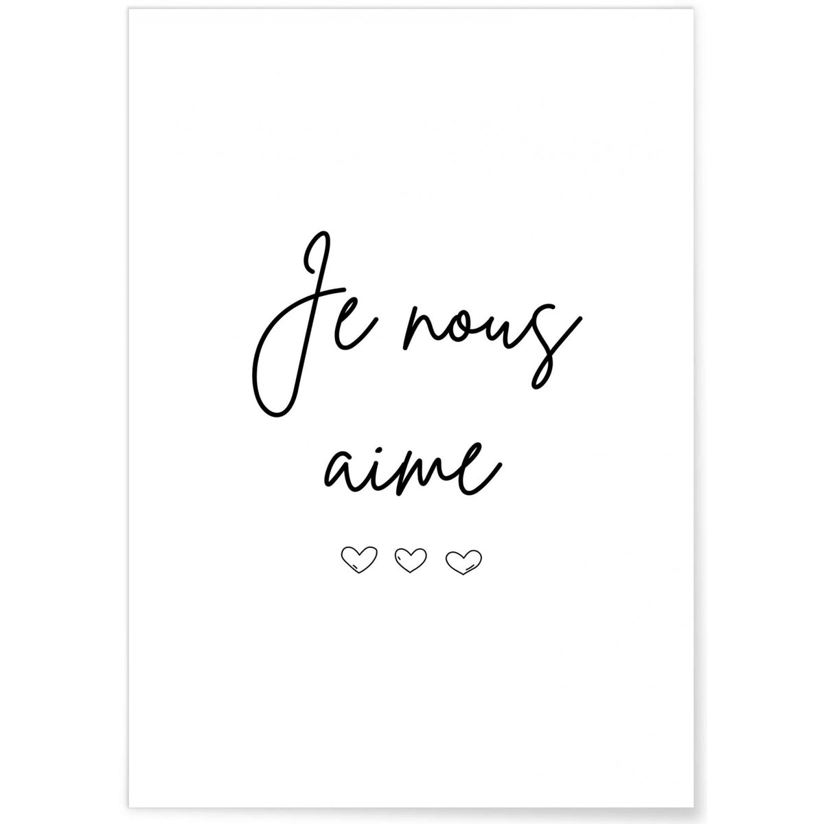 Affiche Je nous aime blanc, L'AFFICHERIE
