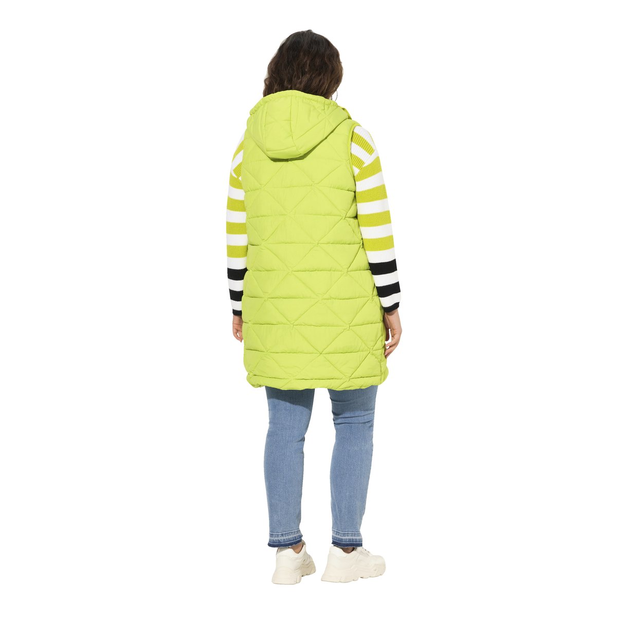 Longue veste matelassée sans manches. vert pomme, ULLA POPKEN