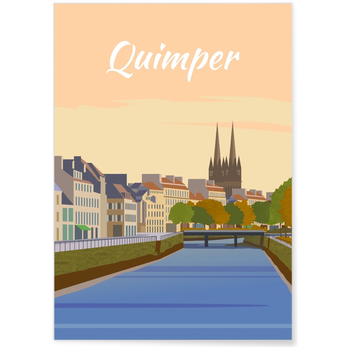 Affiche ville Quimper blanc, L'AFFICHERIE