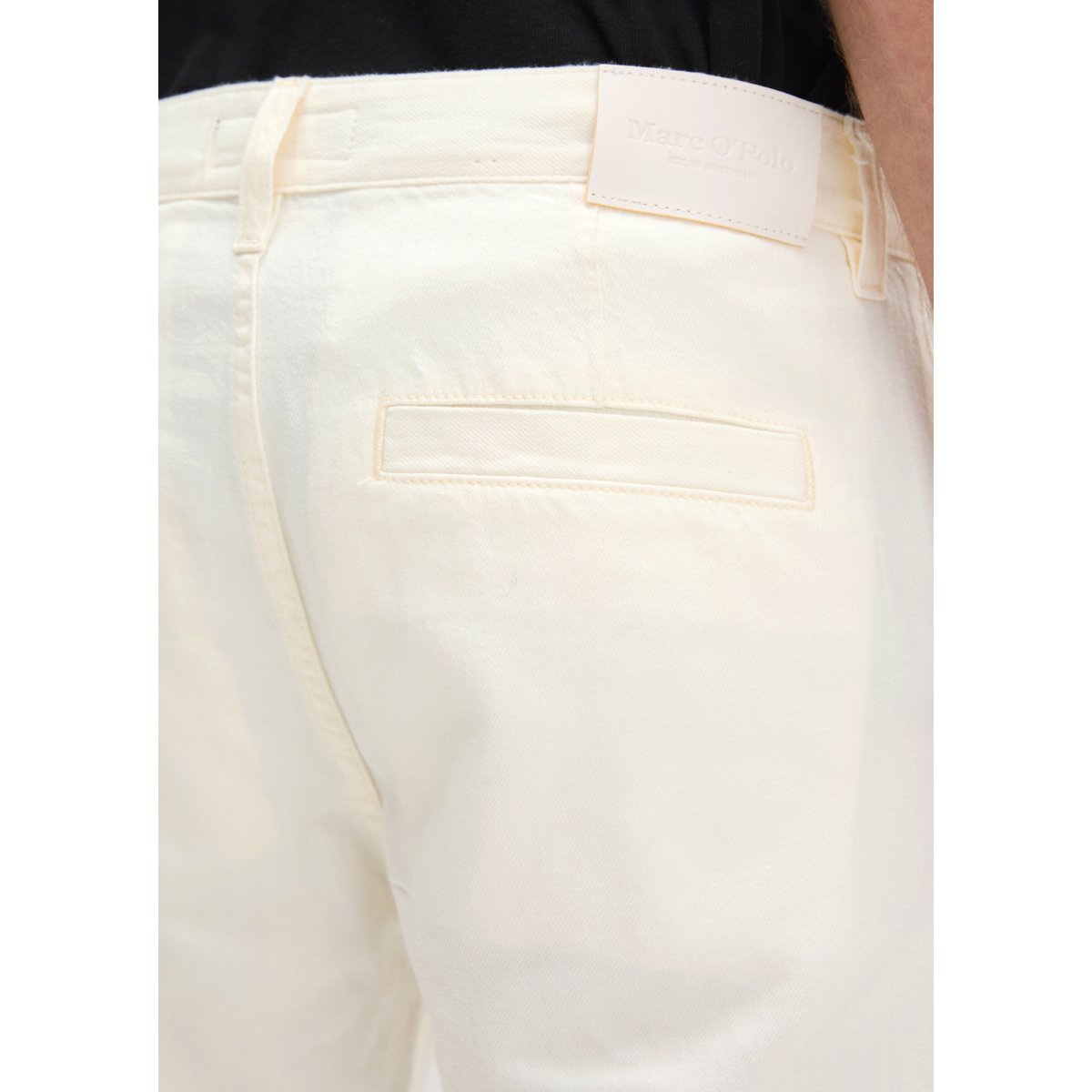 Jeans modèle Kalmo droit en coton bio et en lin blanc, MARC O'POLO