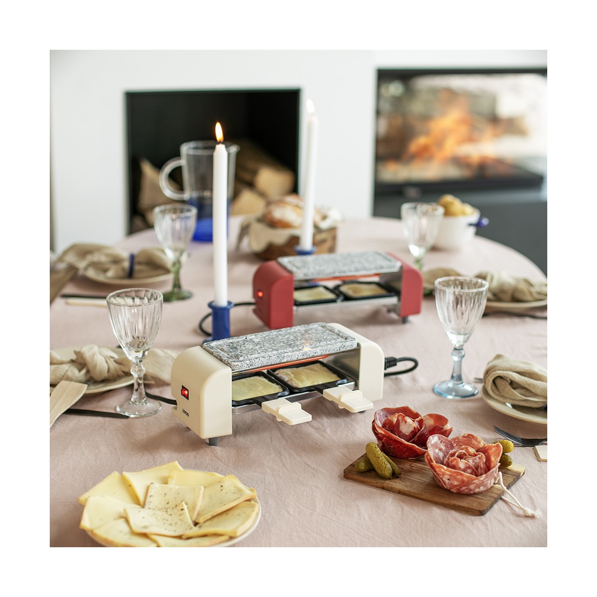 Raclette 2 personnes connectable rouge, LIVOO
