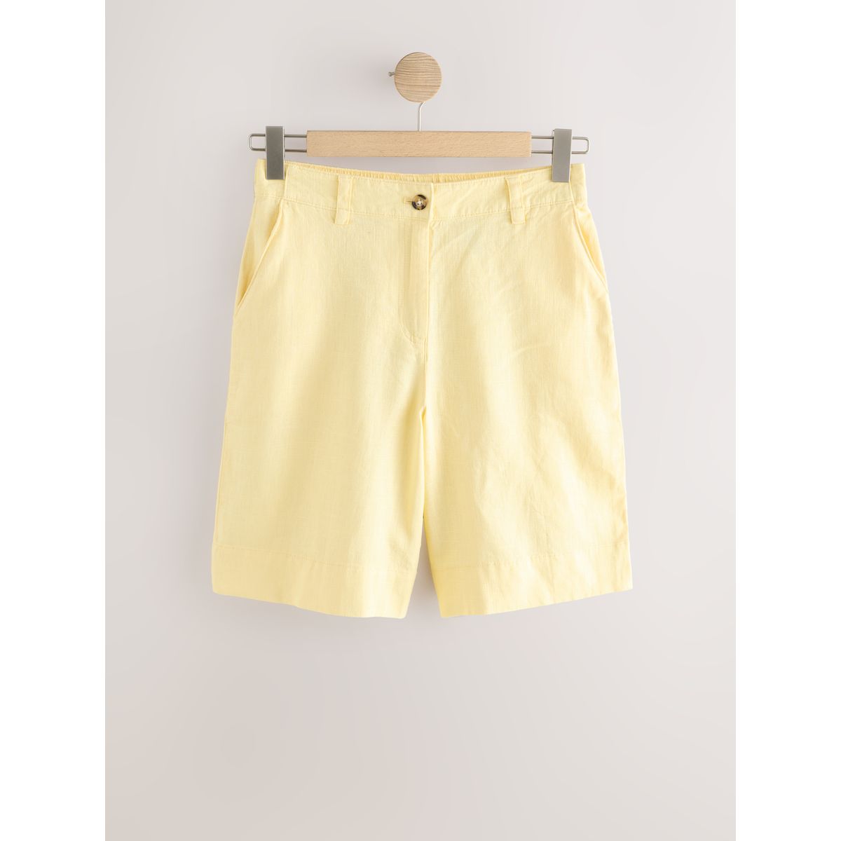 Bermuda en lin mélangé jaune citron, NEXT