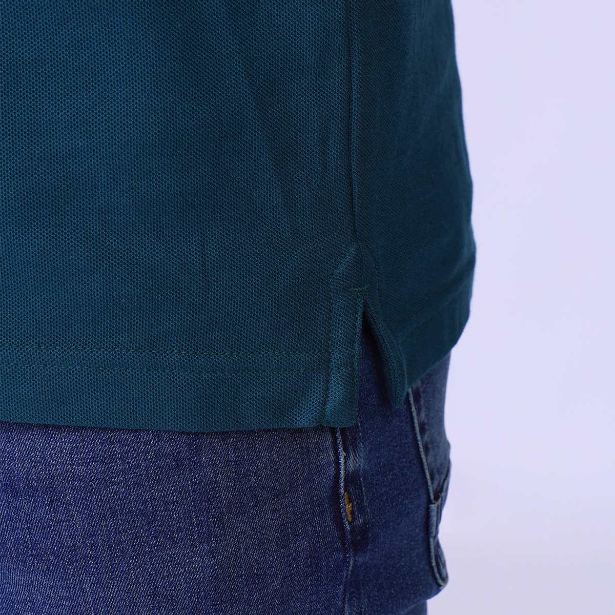 Polo Collin bleu petrole, MISE AU GREEN