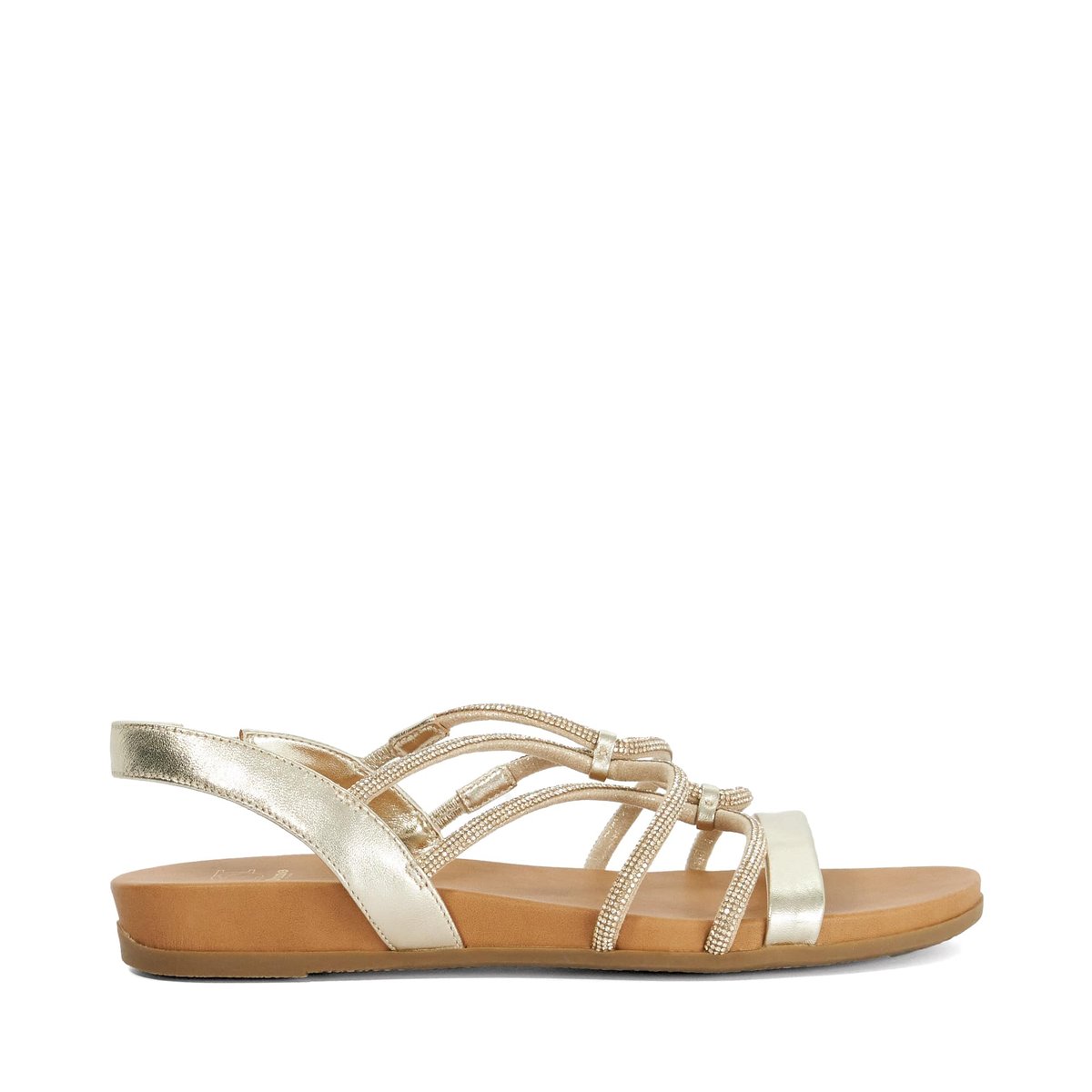 Sandales plates à brides - LYRICALLY gold-leather, DUNE LONDON