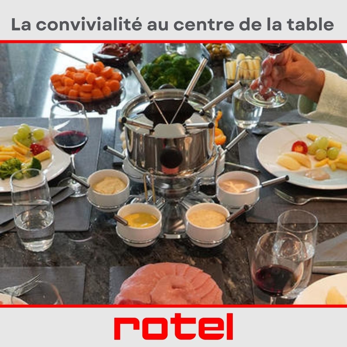 Ensemble à fondue bourguignonne 6 personnes blanc,inox, ROTEL