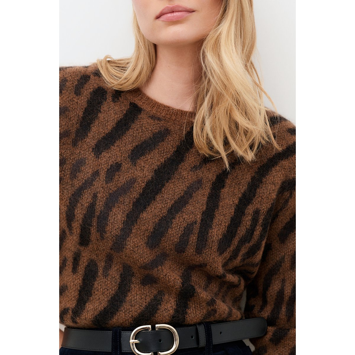 Pull droit col rond MTANIA marron foncé, CAROLL
