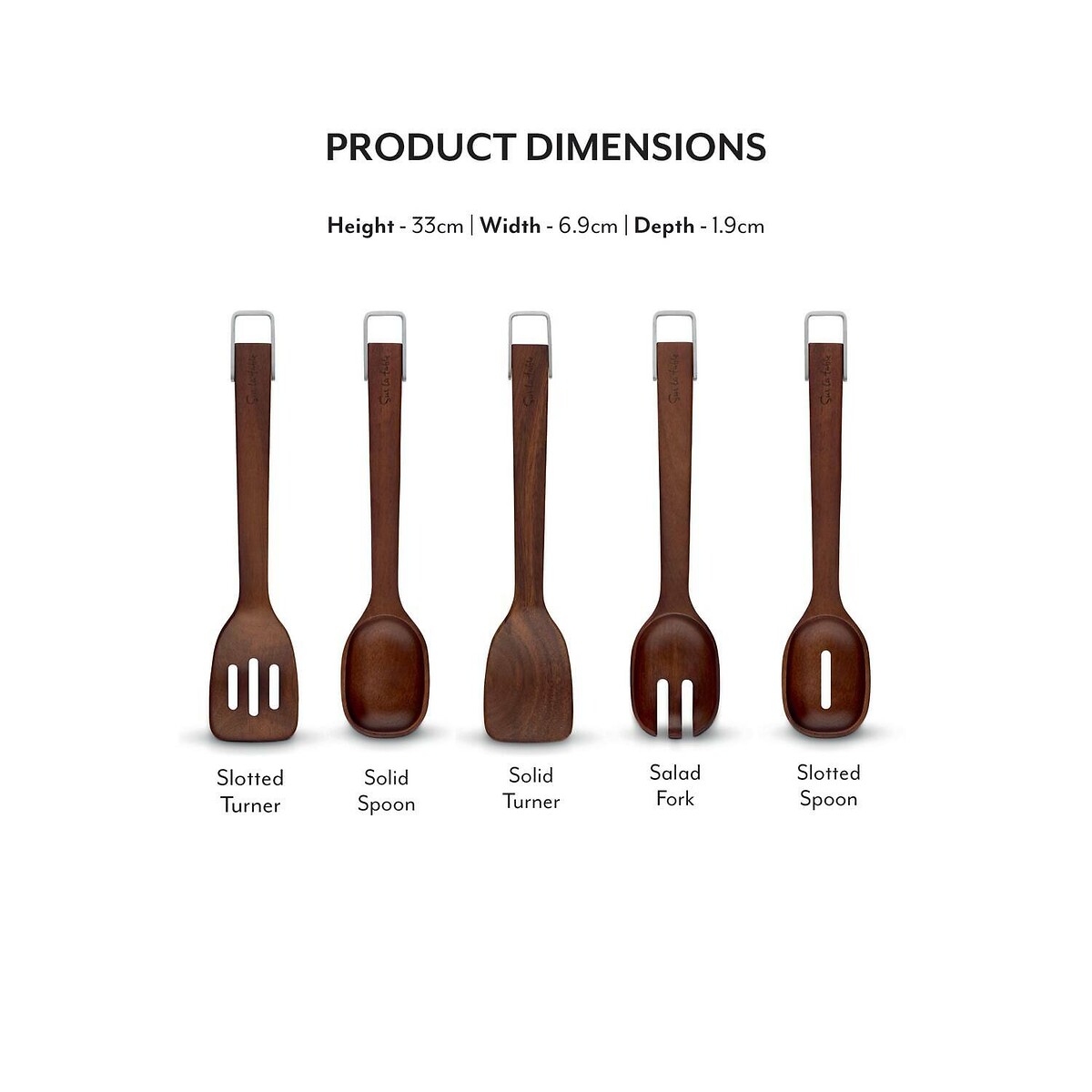 SLT Core 5-Piece Utensil Set brown , SUR LA TABLE