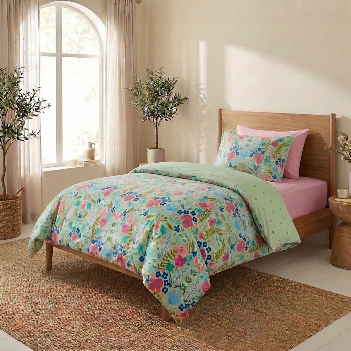 Parure de lit en Percale de Coton Playfull - KATE MERRITT vert, EDEN