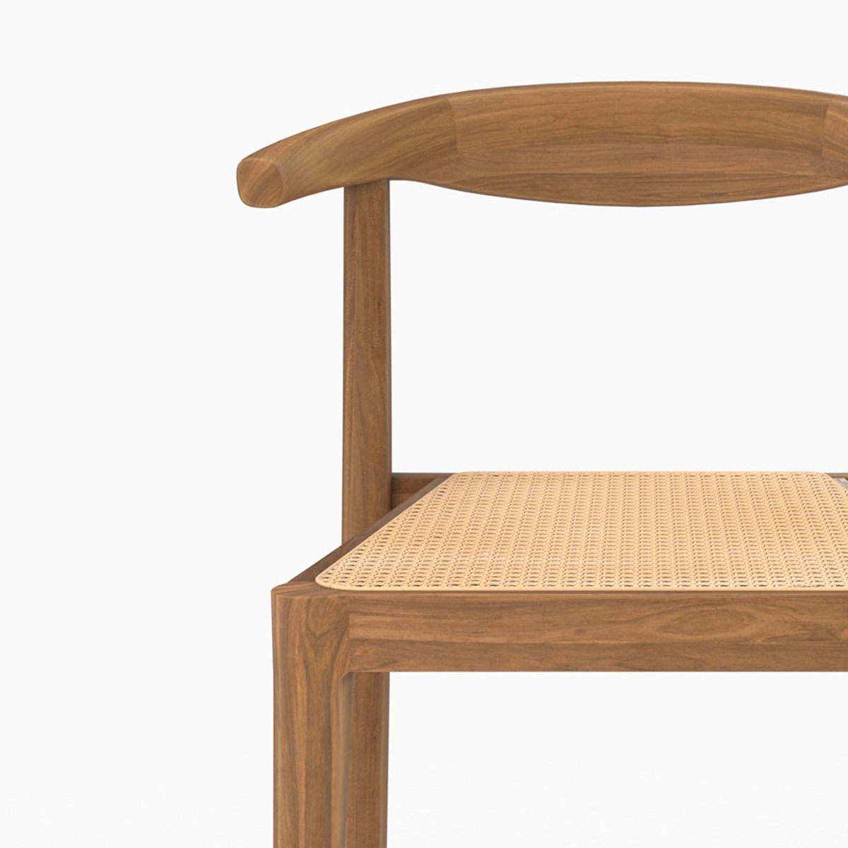 Lot de 2 chaises pour îlot central en bois de teck vernis et cannage - ALIA marron, MAISON PAVANE