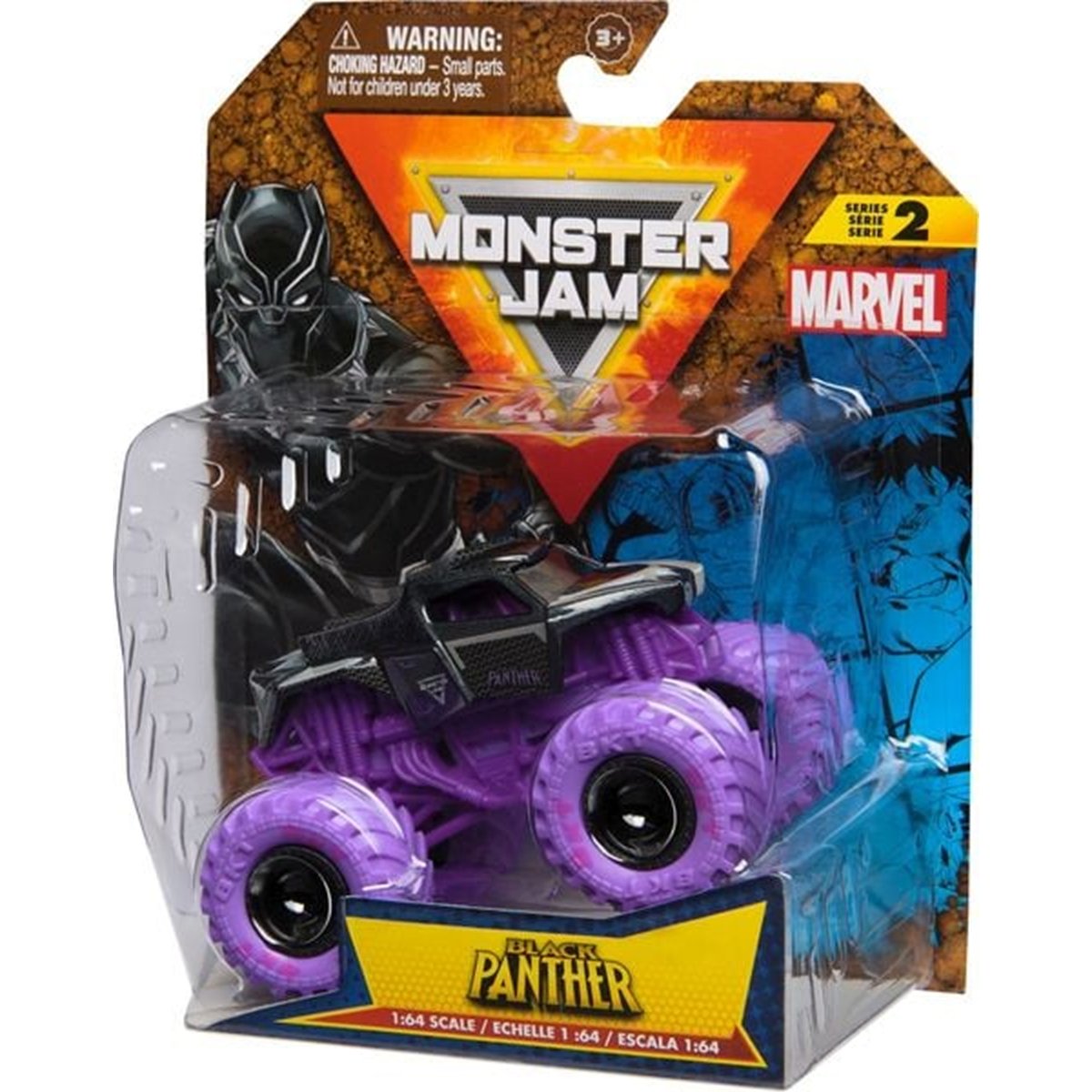 Monster Jam - Vehicule Marvel 1:64 Monster Jam série 2 - Modèle aléatoire multicolore, SPIN MASTER
