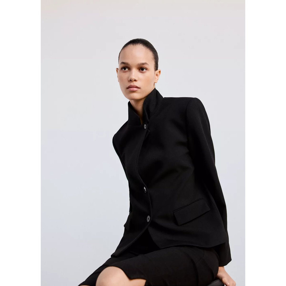 Veste lea noir, MANGO