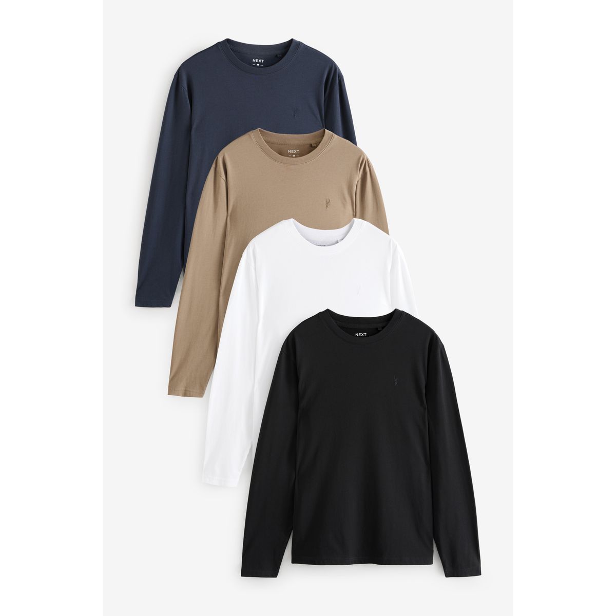 T-Shirts à manches longues, lot de 4 marine/blanc/noir/pierre, NEXT