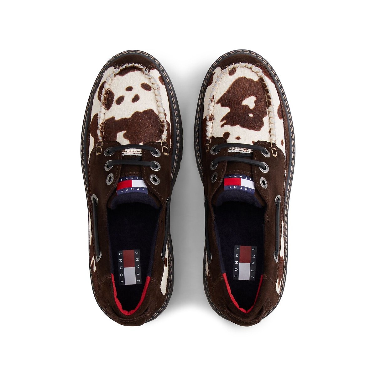 Mocassins bateau en cuir Archive '01 blanc/marron, TOMMY JEANS
