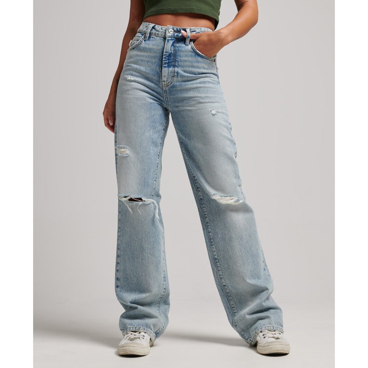 Jean large en coton bio vintage custom spring, SUPERDRY