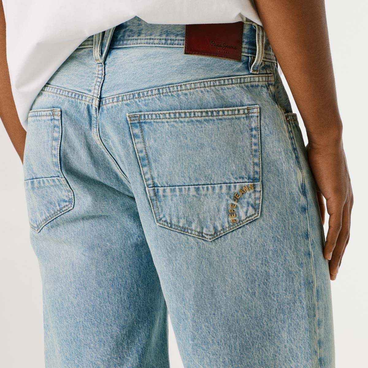 Bermuda En Denim Coupe Ample 12 oz blue rigid denim, PEPE JEANS