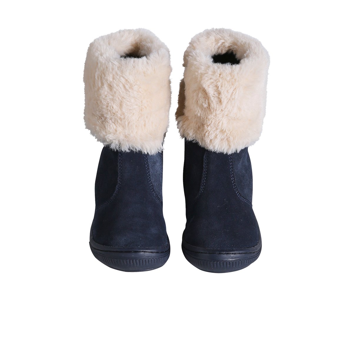 Boots montantes imitation fourrure marine, VERTBAUDET