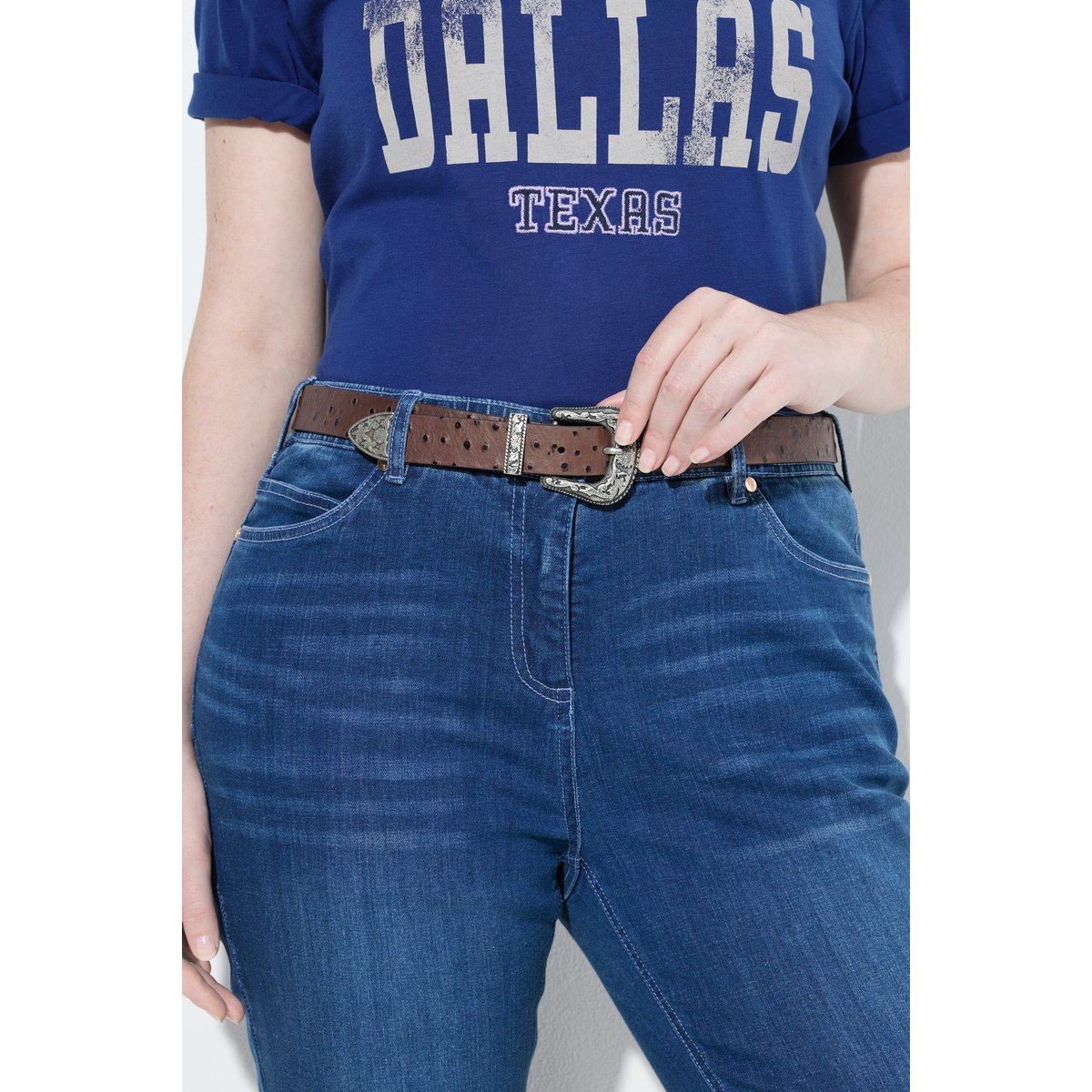 Ceinture en cuir marron noisette, ULLA POPKEN