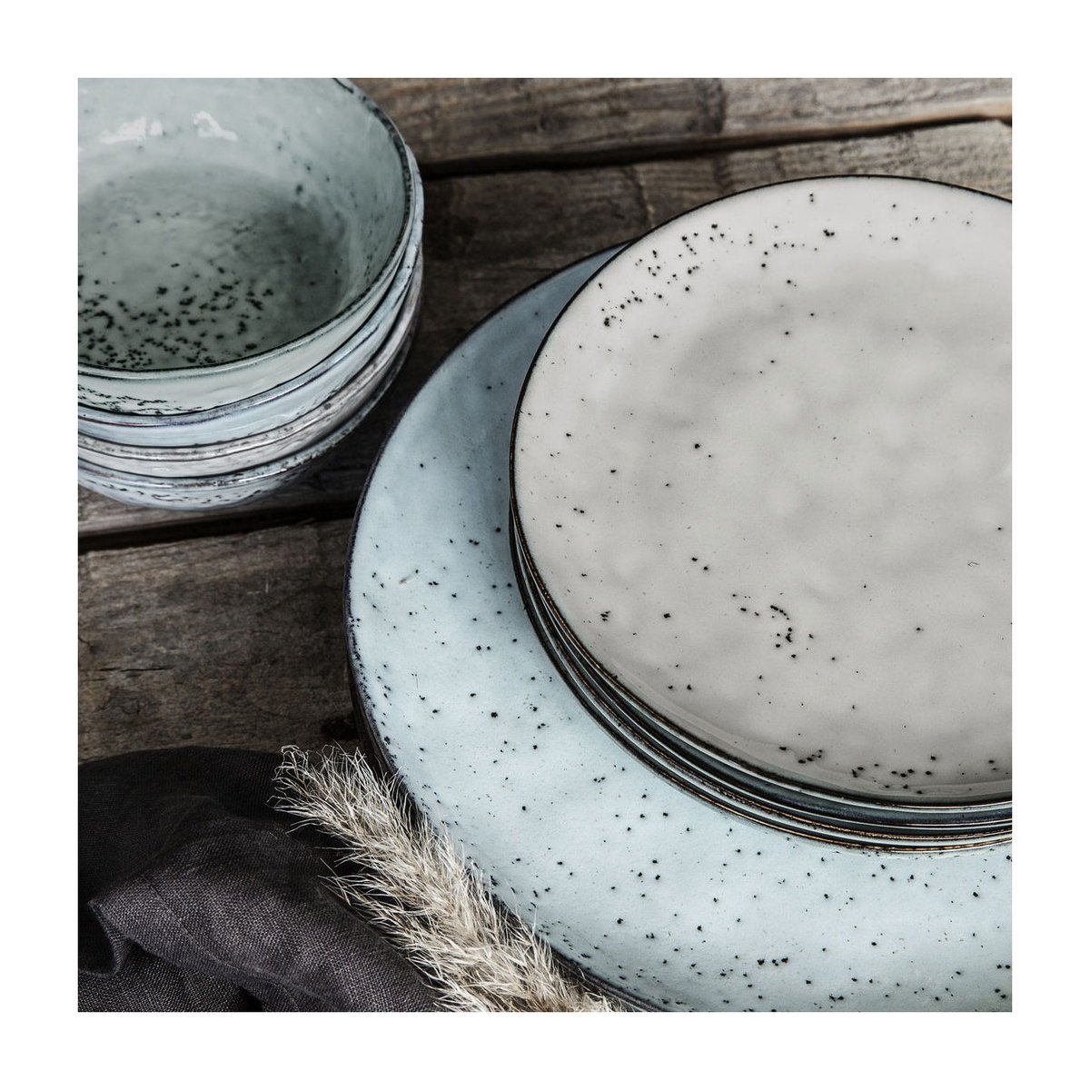 Assiettes Rustic Diam 20 cm gris bleu, HOUSE DOCTOR