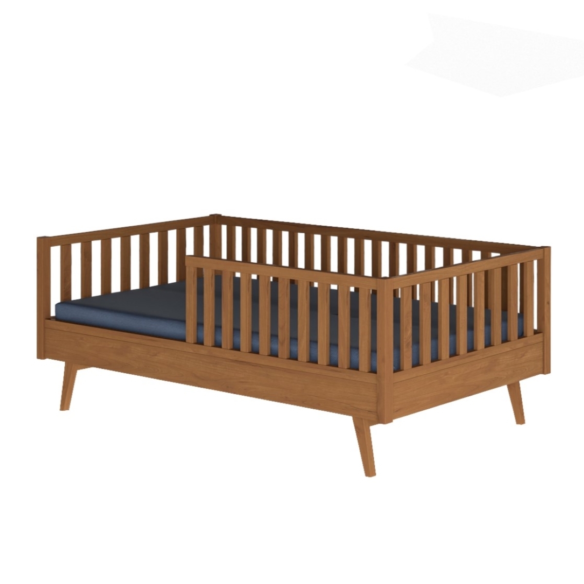 Pack lit enfant Montessori avec matelas Bois massif  ROMEO noisette, AKITEN RETAIL