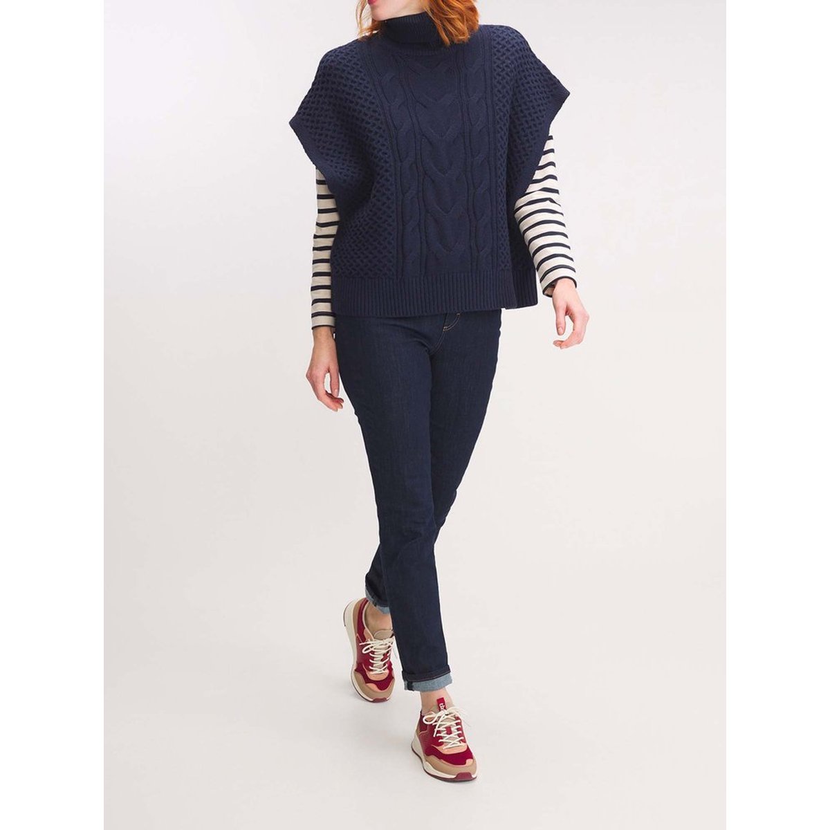Pull col roulé CABYECAP19032 marine, TBS