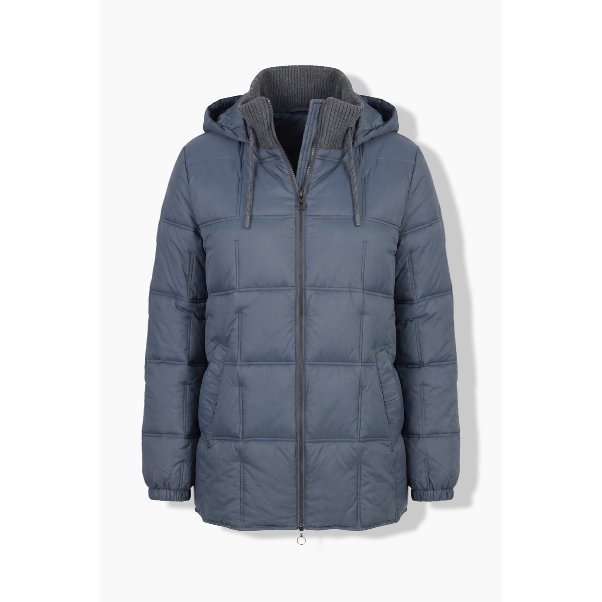 Veste matelassée HYPRAR, col montant côtelé gris foncé, ULLA POPKEN