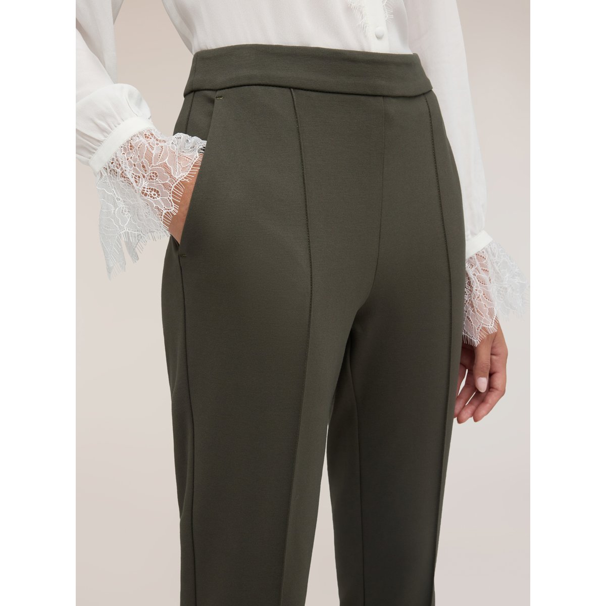 Pantalon slim fit verde militare, MOTIVI