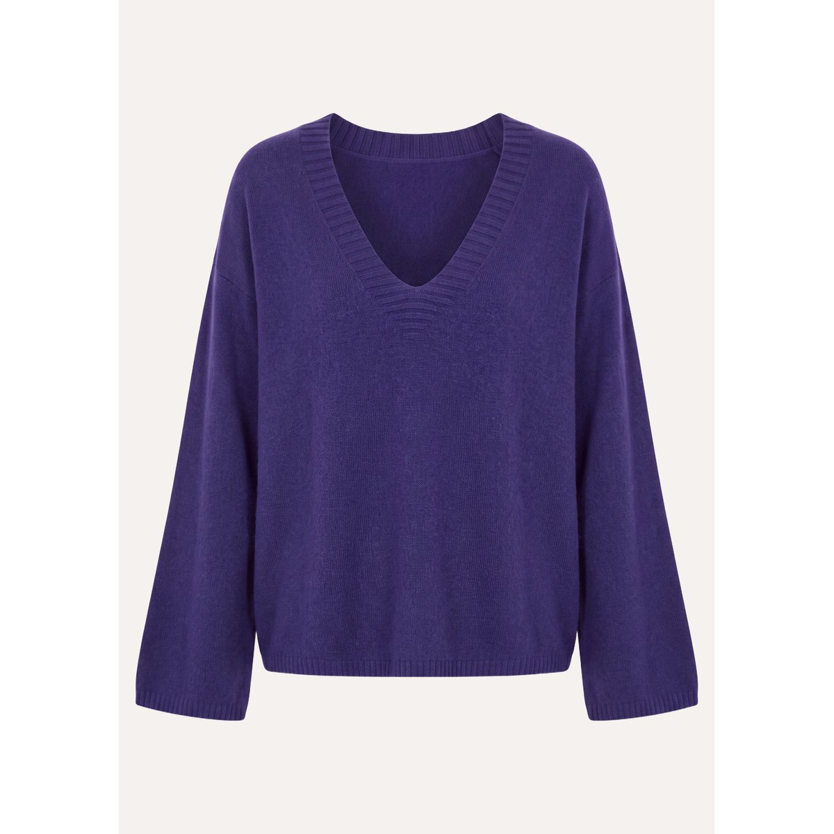 Pull manches longues col V viola, LA FEE MARABOUTEE