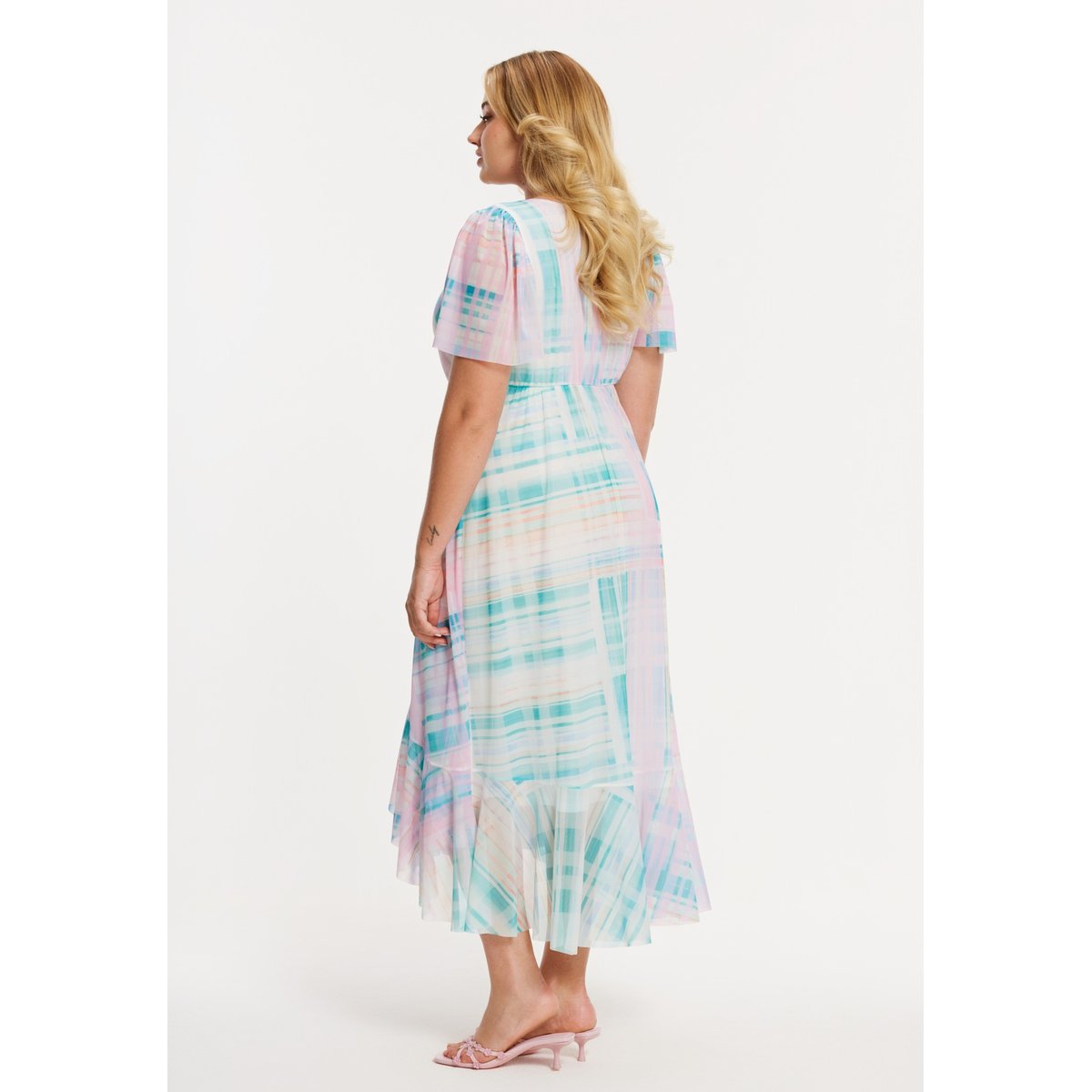 Robe imprimée turquoise, YOEK