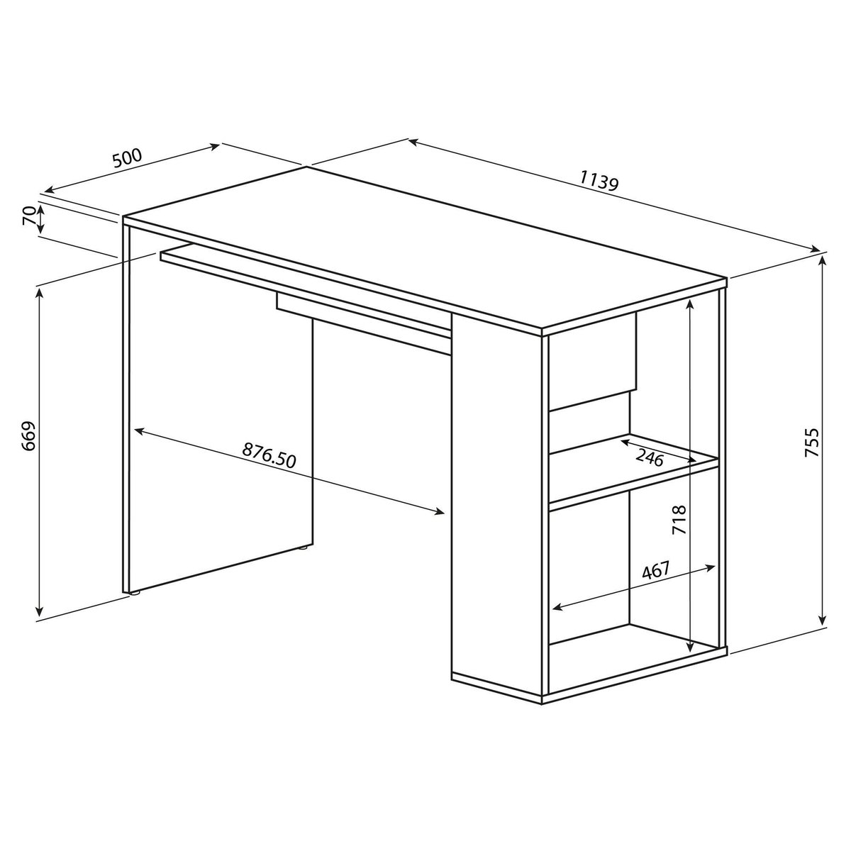 Bureau Yale chêne/blanc, CAMIF