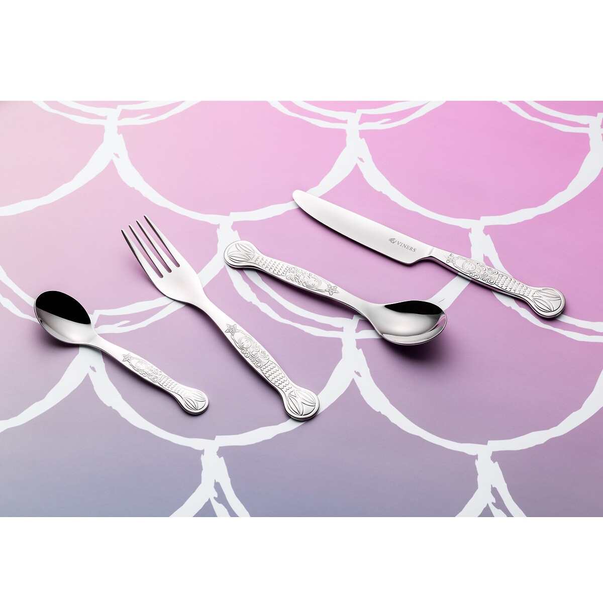 4-Piece Kids Mermazing Stainless Steel Cutlery Set steel, VINERS