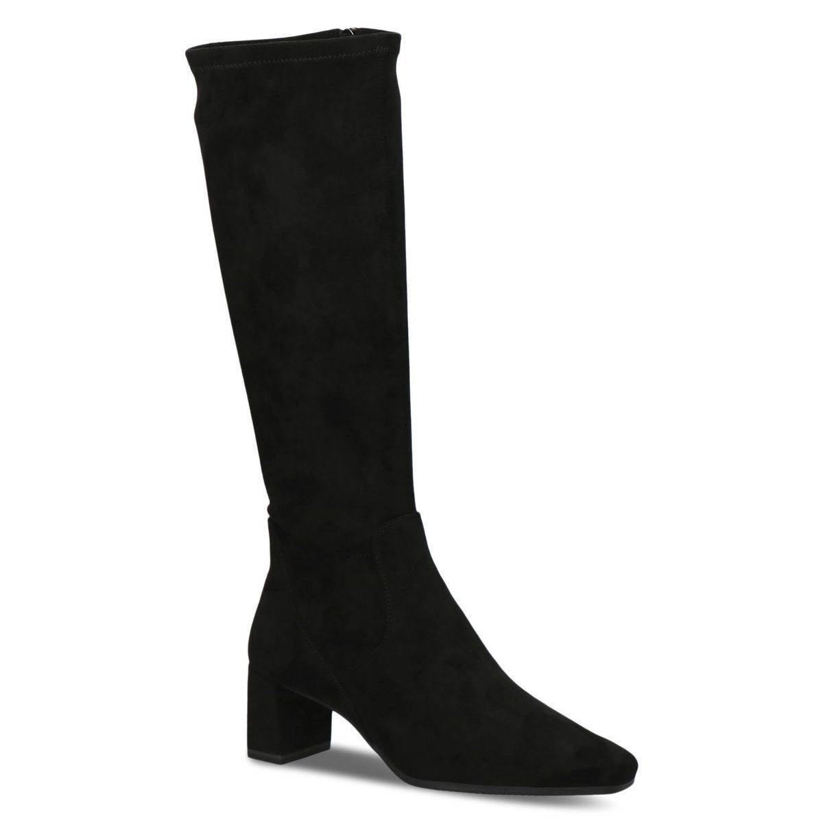 Bottes talon bloc noir cuir beige, CAPRICE