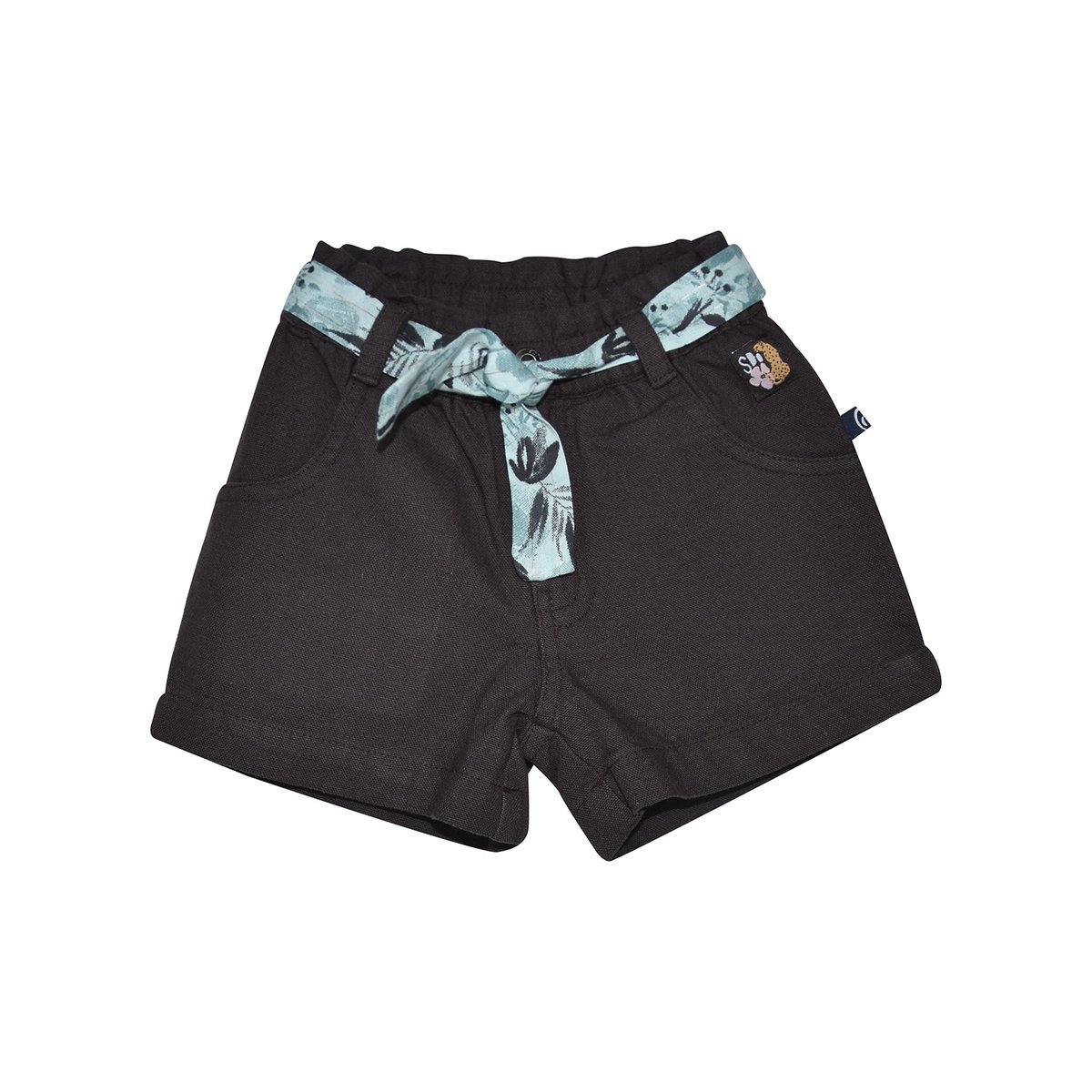 Short rolande en toile nattée gris, SUCRE D'ORGE