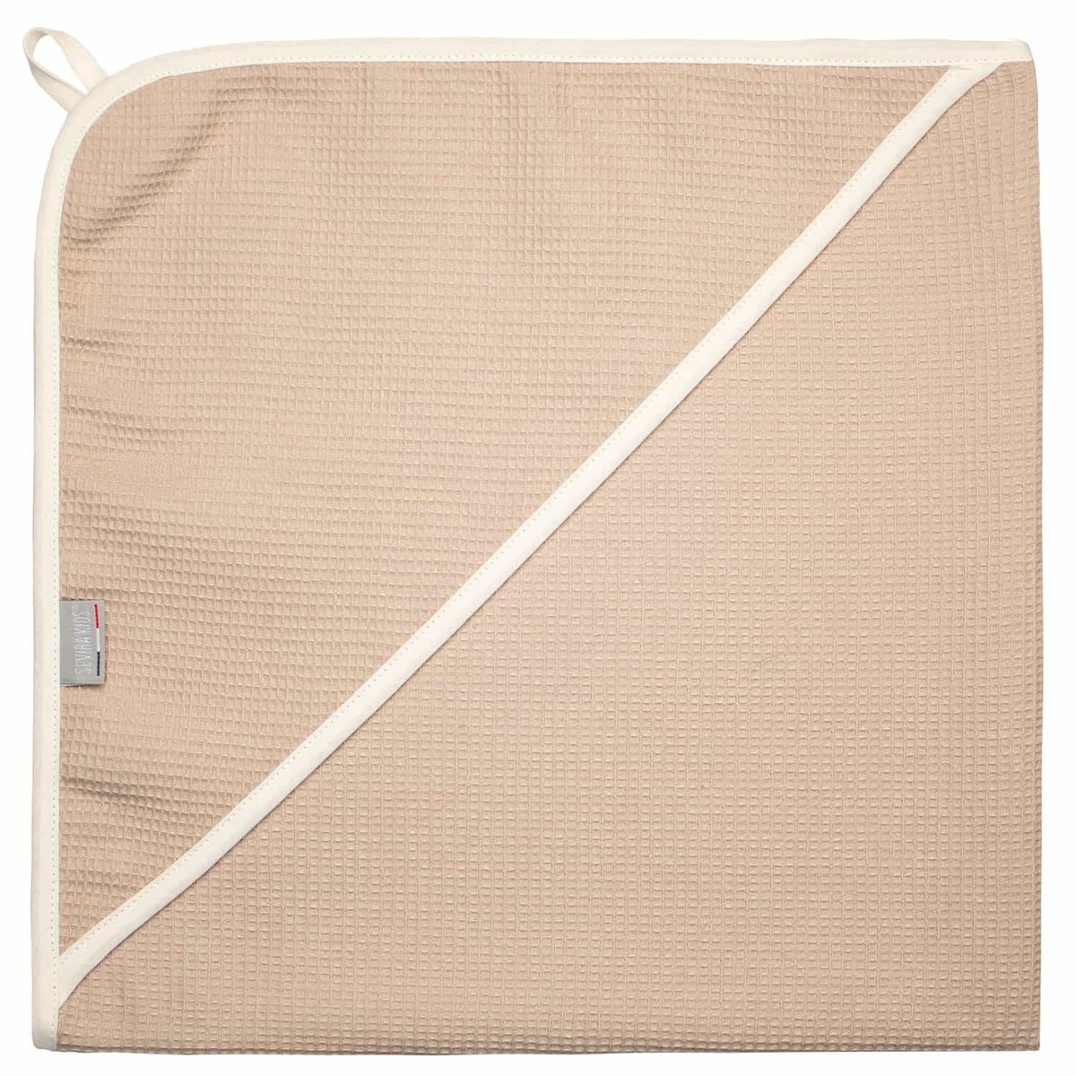 Cape de bain en coton nid d'abeille LUNA beige, SEVIRA KIDS