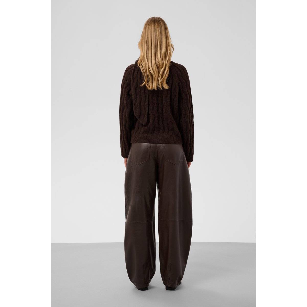 Pullover tricoté marron ganache melange, SOAKED IN LUXURY
