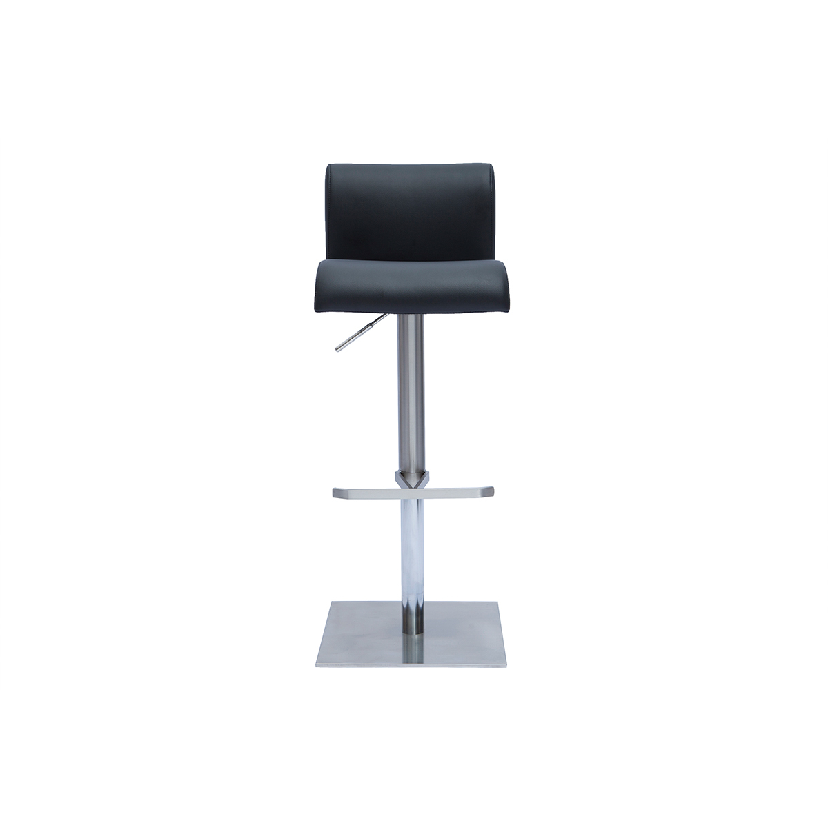 Tabourets de bar design réglables noir et inox brossé (lot de 2) SHEINA noir, MILIBOO