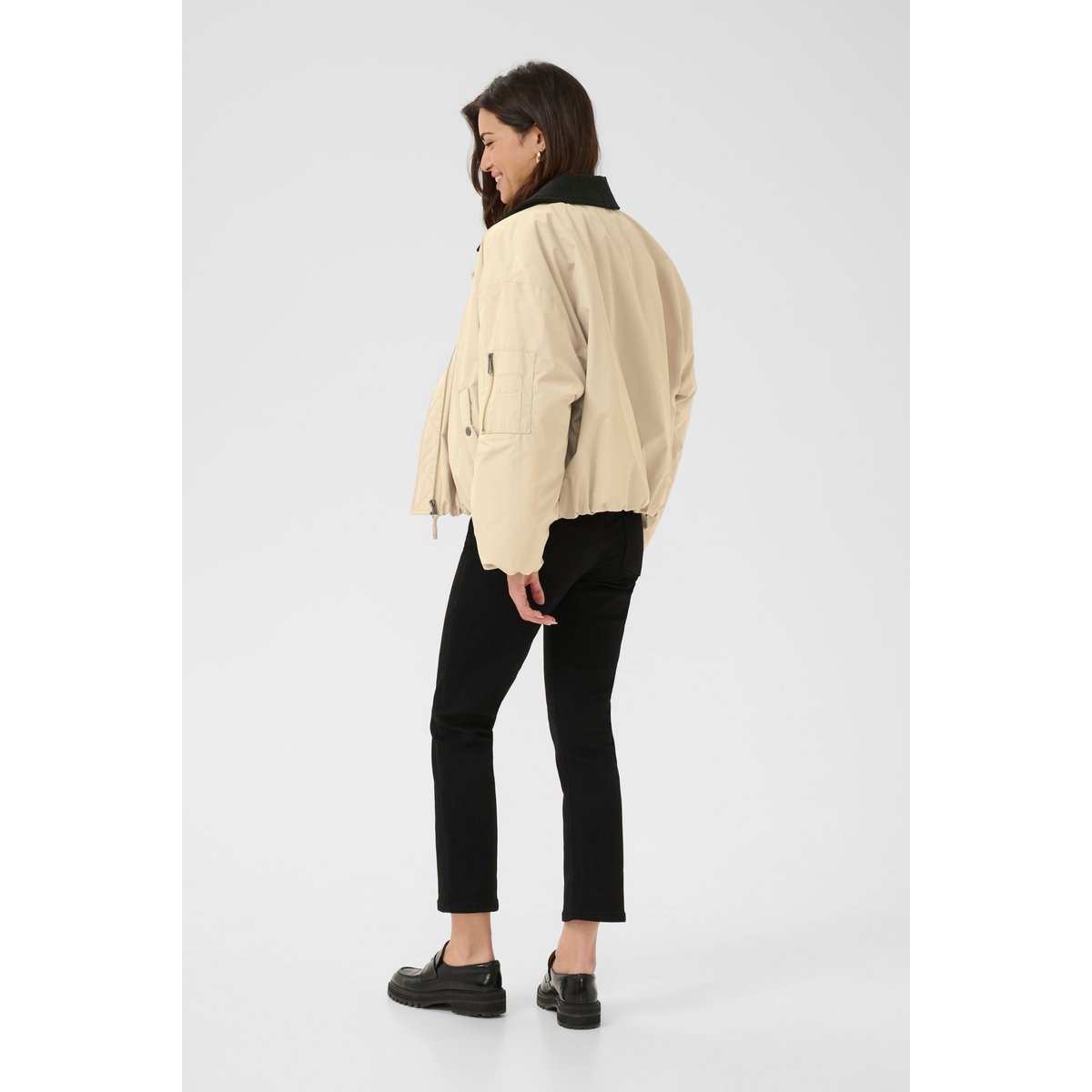 Manteau beige feather gray, KAFFE