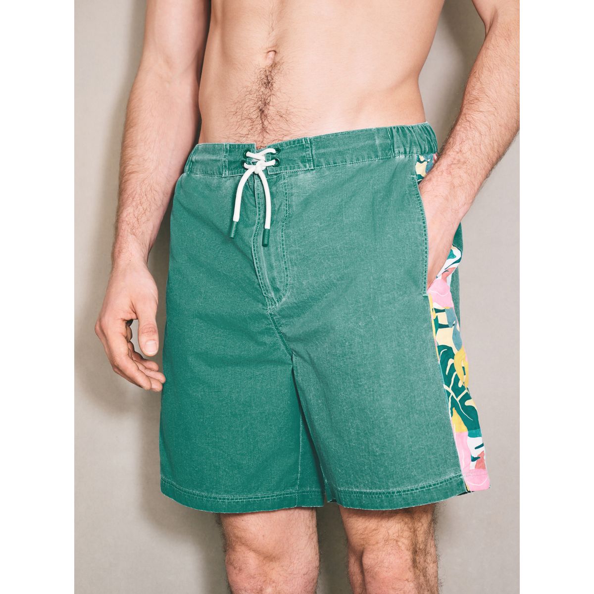 Boardshort à empiècement imprimé edit vert, NEXT