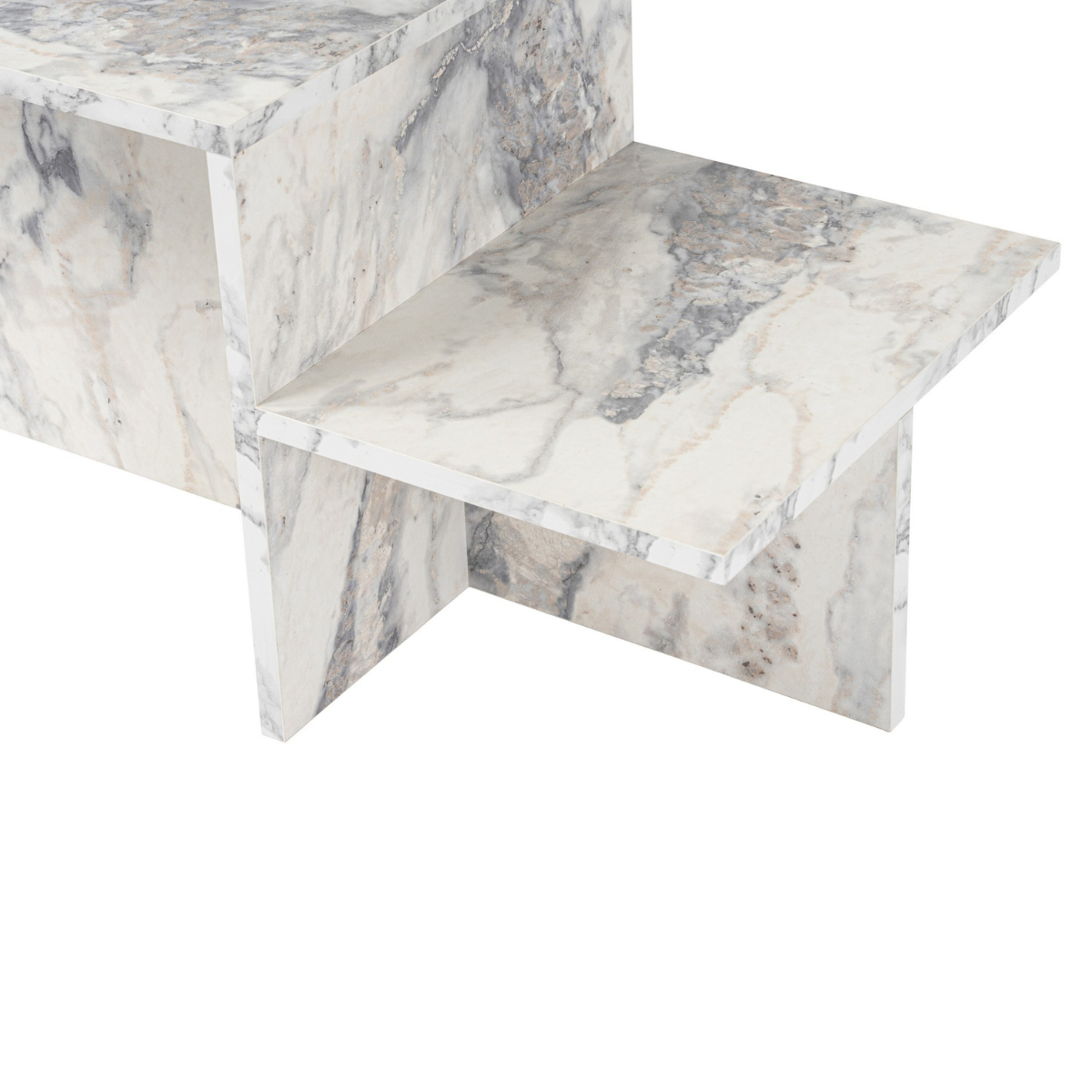 Table basse 2 niveaux L77 cm - HARMONY marbre, CALICOSY