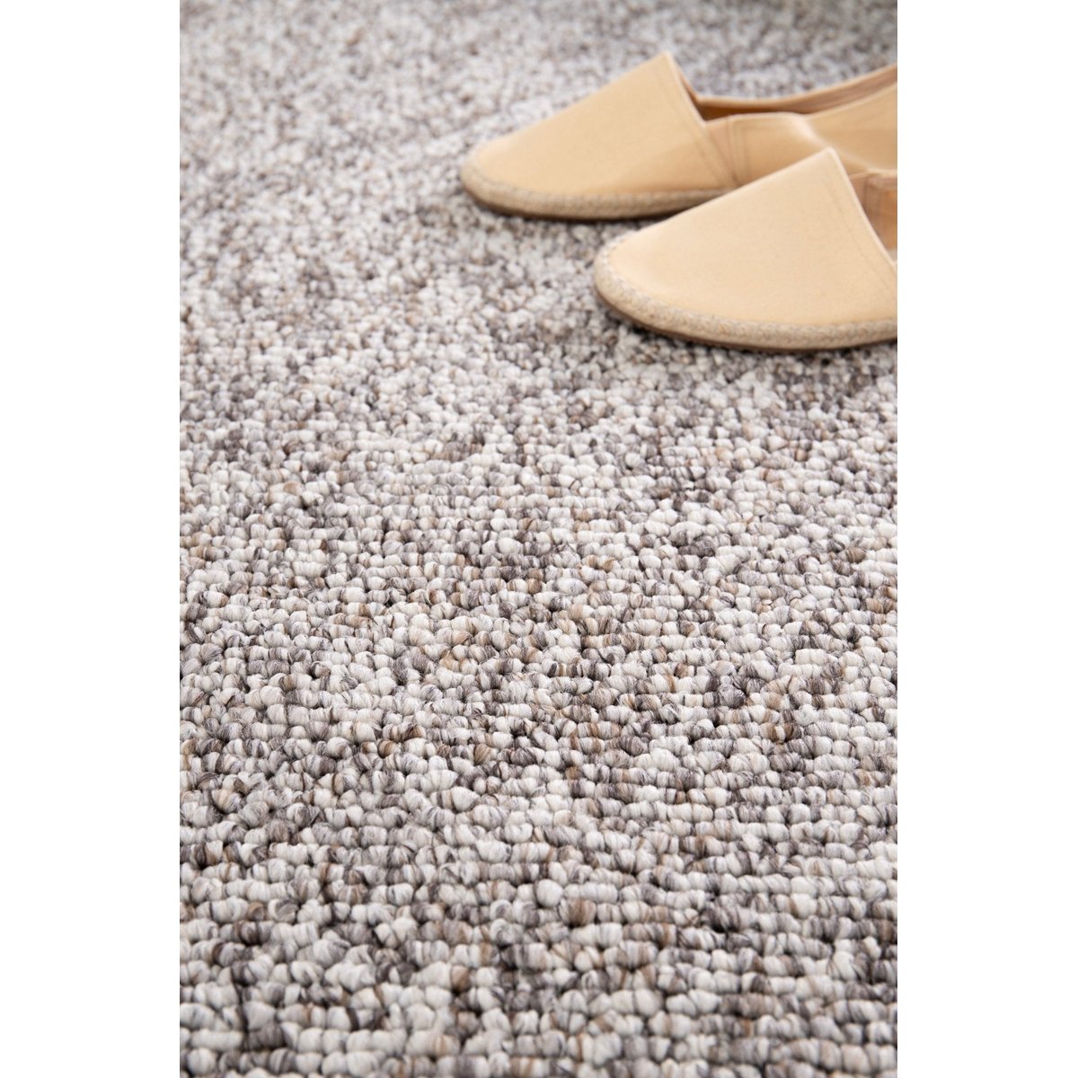 Tapis intérieur bouclé aspect laineux lavable SANDSTONE taupe, AFK LIVING
