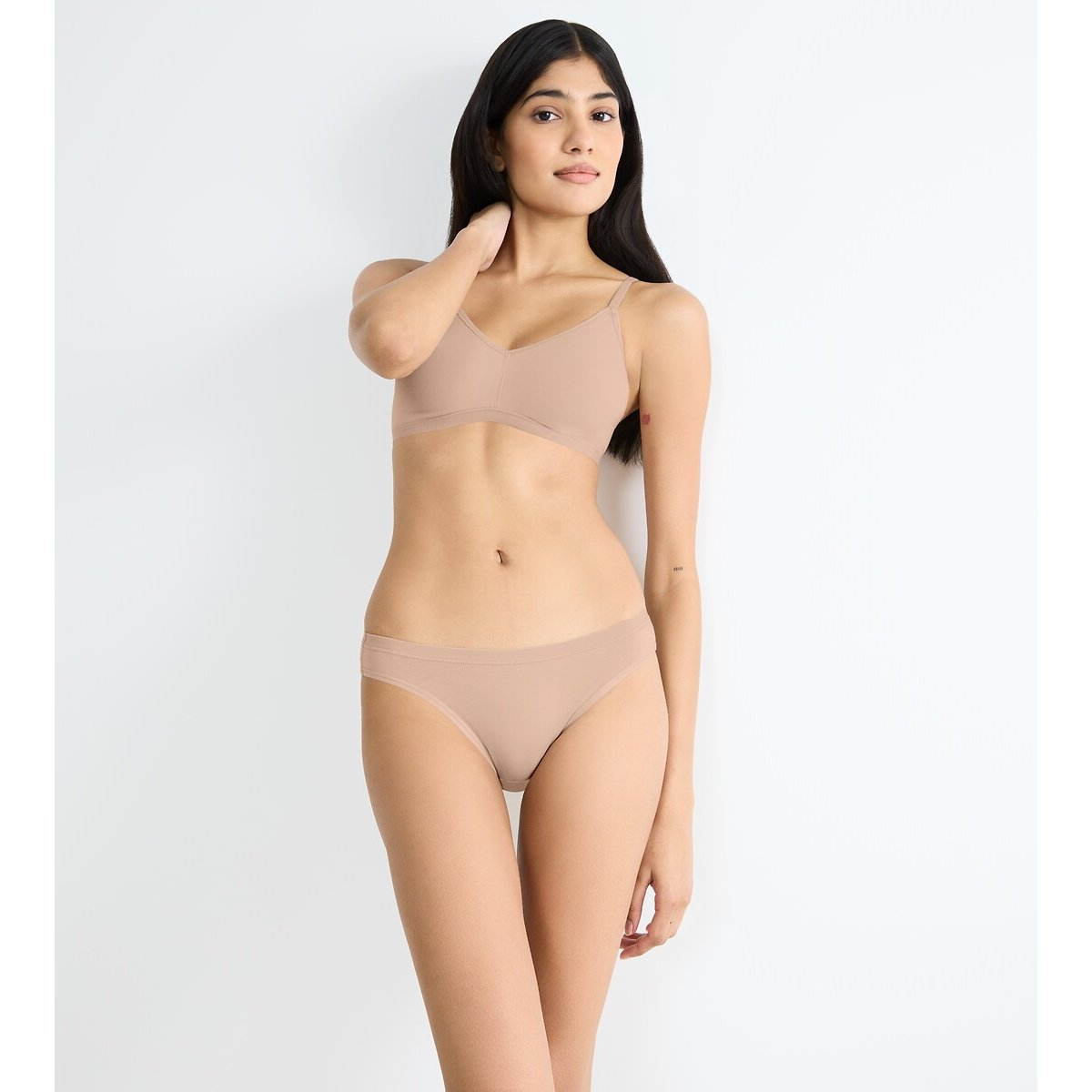 Reggiseno in cotone senza ferretti Go Daily beige, SLOGGI