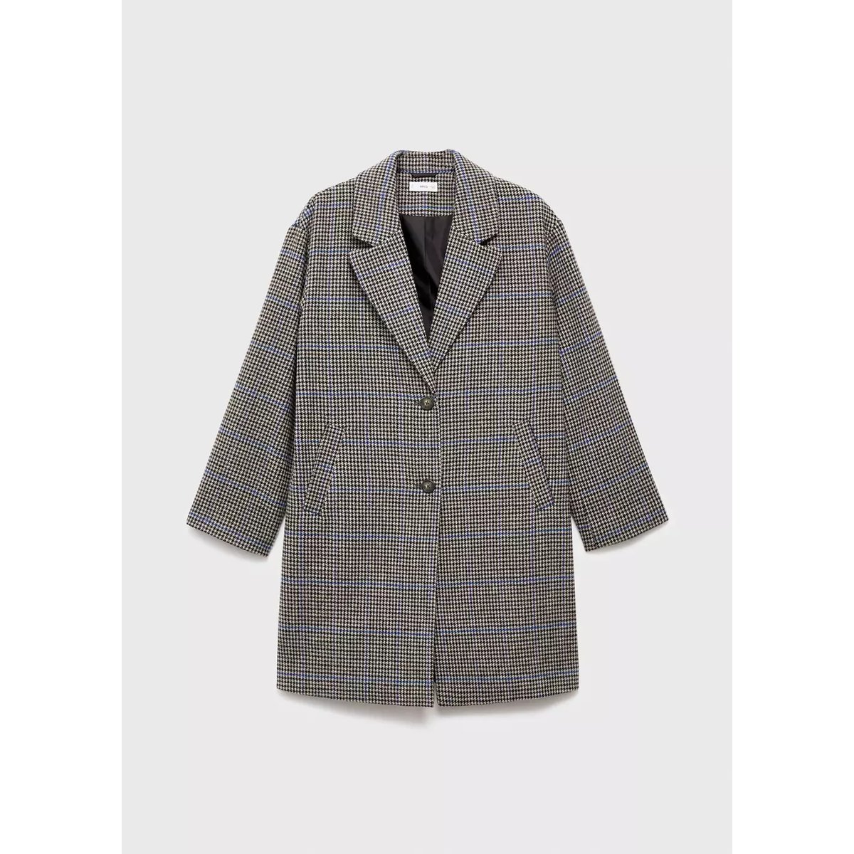 Manteau laine pied-de-poule beige, MANGO TEEN
