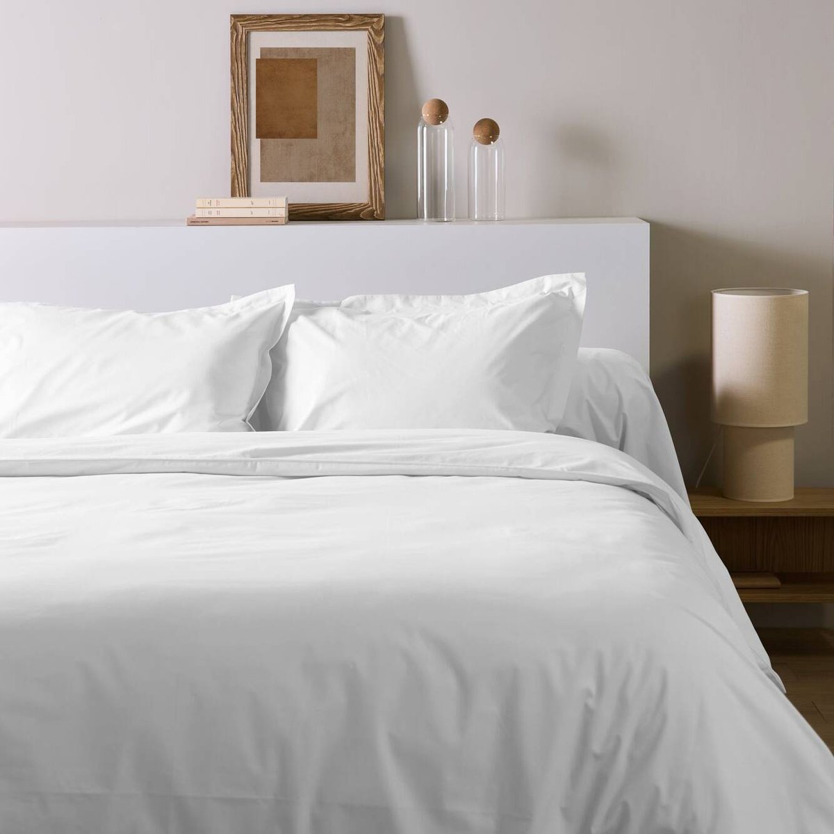 Taie d'oreiller percale bio - ELISE blanc, CAMIF