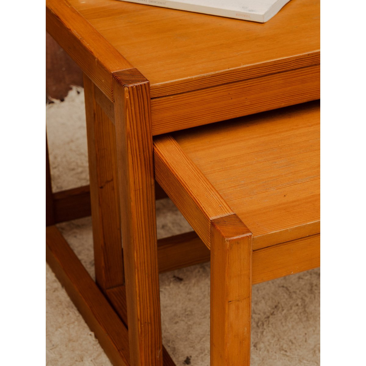 Tables gigognes en bois Barbara N°219 - Bon état bois foncé, DEBONGOUT